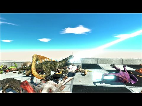 GODZILA REX VS ALL UNITS animal revolt battle simulator can he survived