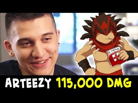 Arteezy 115,000 DAMAGE — 150 kills in 60 min WTF game