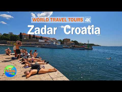 Zadar, Croatia old town walking tour 4K