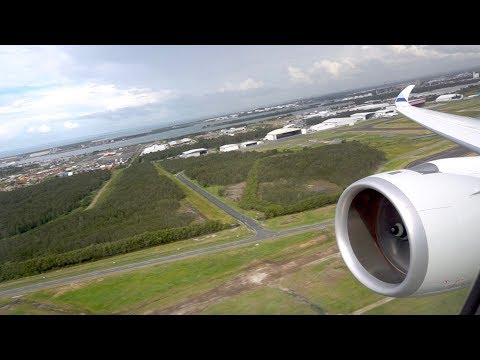 Amazing Rolls Royce Trent XWB spool-up onboard an Airbus A350-900 takeoff from Brisbane Video