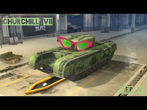 Flying tanks shot at by Churchill VII (WoT blitz gameplay)