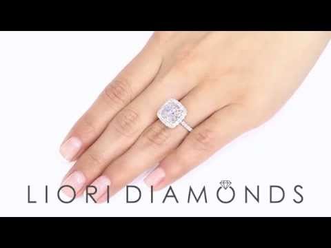 ER-SOLD-032 - 5.88 Ct. EGL Certified D-VS2 Cushion Cut Diamond Engagement Ring 18k White Gold