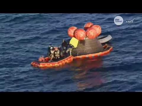 Artemis II crew recovered from Orion capsule after splashdown landing follows historic moon mission