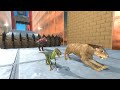 Escape The Wooden Obstacle Spike Trap In A Red T Rex S Hallway Animal Revolt Battle Simulator