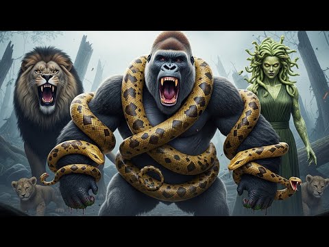 Gorilla & Lion vs Medusa – The Most Epic Jungle Fight Ever!