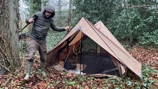 Hot Tent Camping in Heavy Rain | I Had a Disaster!