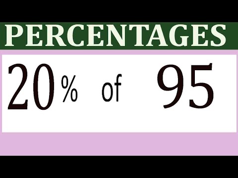 Prozentsätze 20 Prozent (%) von 95