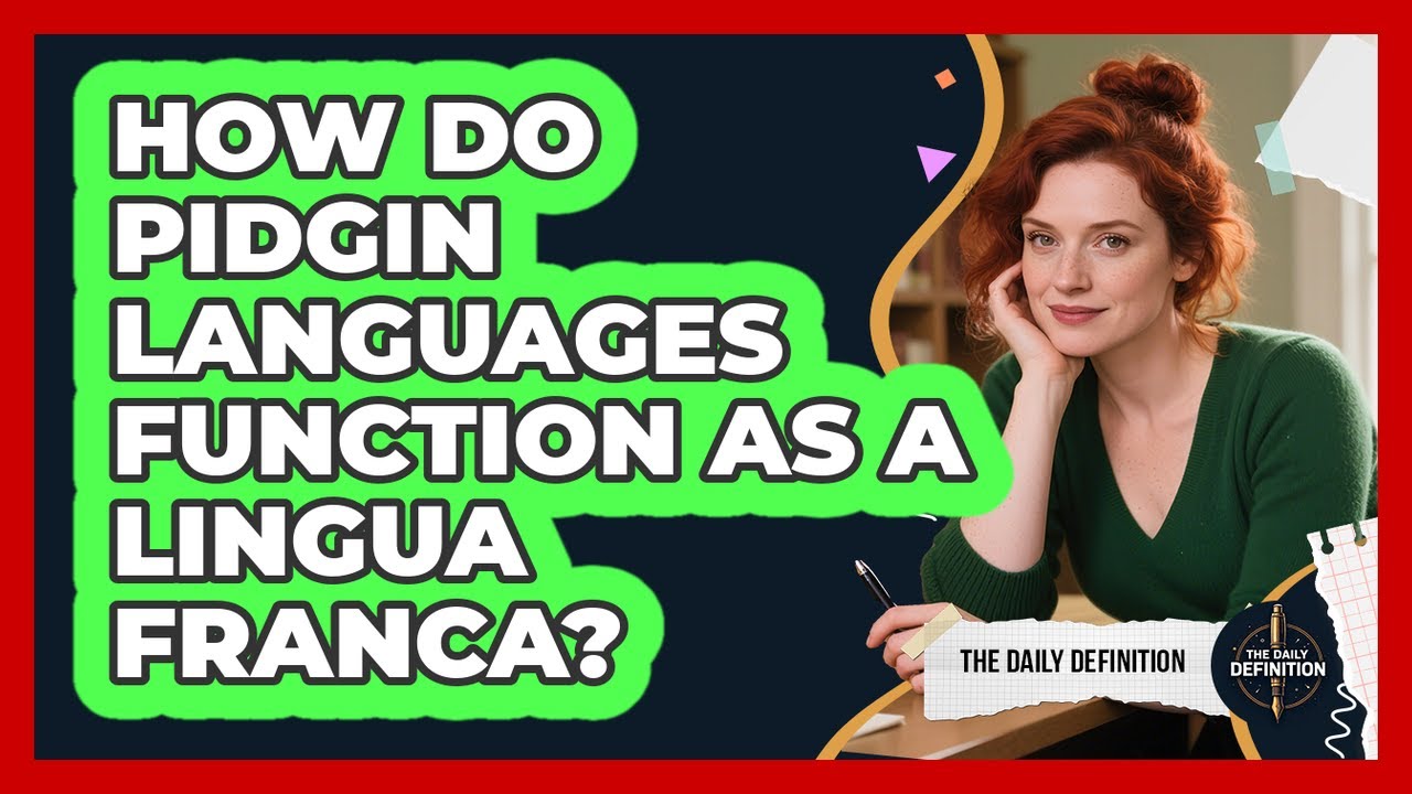 How Do Pidgin Languages Function As A Lingua Franca? - The Daily Definition