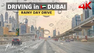 🇦🇪 Driving in Dubai Rainy Day|Jebel Ali, Sheikh Zayed Road to Mall of The Emirates | Dubai UAE 4K
