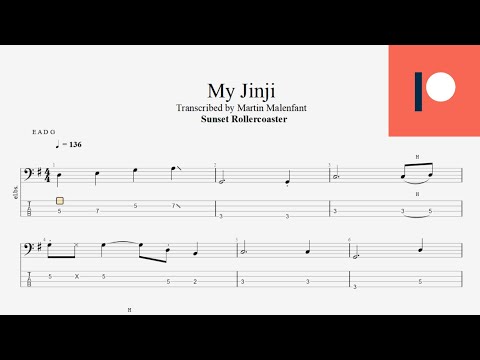 Sunset Rollercoaster - My Jinji (bass tab)