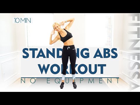 10 MINUTE STANDING ABS WORKOUT | No Equipment | AT HOME | fitnessa ◡̈