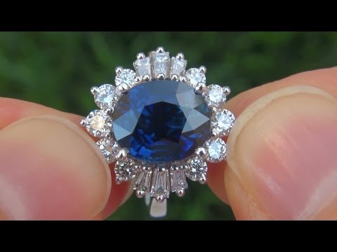 GIA Certified UNHEATED Natural Cornflower Blue Sapphire Diamond 18k Gold Engagement Ring - A131566