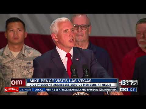 Vice President Mike Pence praises Sen. Heller in speech at Nellis Air Force Base