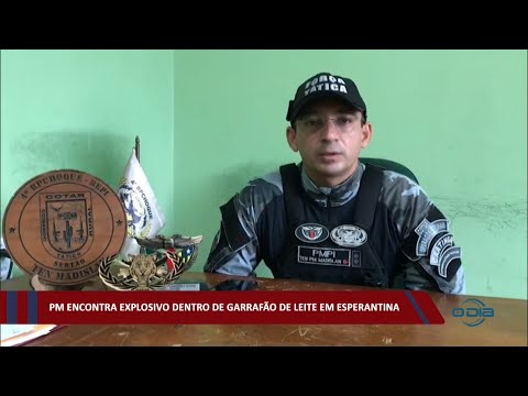 PM encontra explosivo dentro de garrafão de leite em Esperantina 18 03 2022