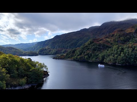 A 4K drone flight around Loch Katrine in Scotland