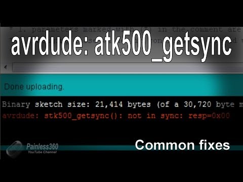 avrdude: stk500_getsync(): not in sync error messages -- common fixes