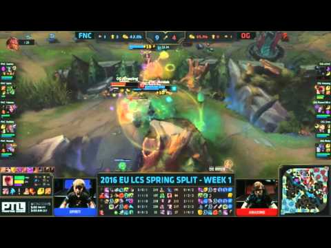 LOL EU LCS Week 1 Day 1 - Fnatic vs Origen highlights