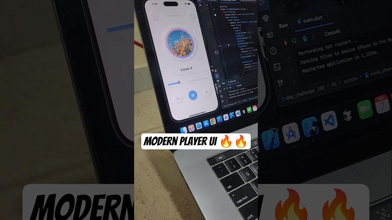 Create Flutter Music Player UI in 25 Sec 🔥 | Clean App Design Tutorial