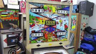 60's Risqué Backglass Artwork On Gottlieb's Four Seasons Pinball Machine!!!