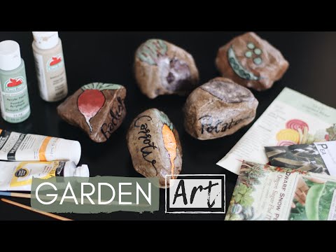 DIY Painted Rocks As Garden Markers Tutorial | Garden Art