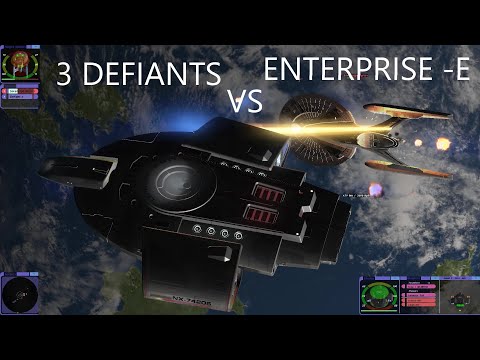 3 USS Defiant's VS USS Enterprise-E | Star Trek Bridge Commander Battle | BC-Remastered |