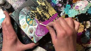 Abstract &quot;She Chose Mountains&quot; intuitive painting process (visuals only, NO SOUND)