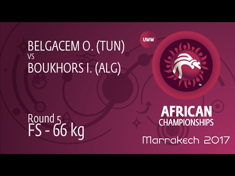 Round 5 FS - 66 kg: I. BOUKHORS (ALG) df. O. BELGACEM (TUN) by TF, 10-0