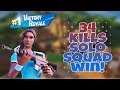 34 Kill Solo Squad Gameplay Season 9 High Kill Game (Controller)
