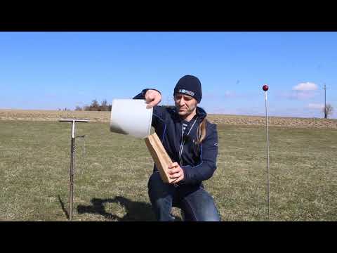 Taking soil samples from arable land and grassland