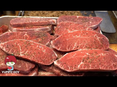 Bupyeong cans market, I stand and stake my Standing Steak ㅣ Busan street food ㅣ Korean Street Food