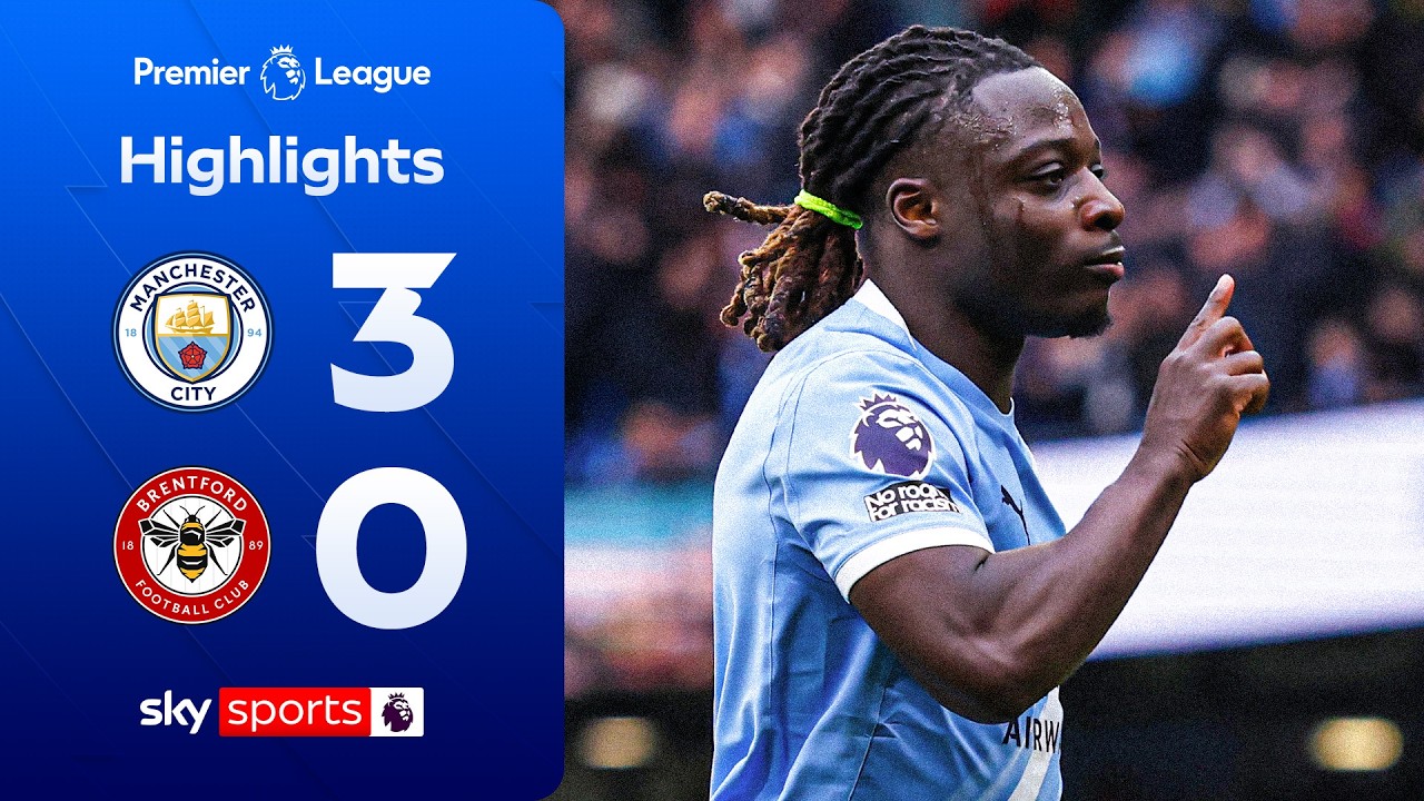 Man City move two points behind Arsenal! 🔥| Man City 3-0 Brentford | Premier League Highlights