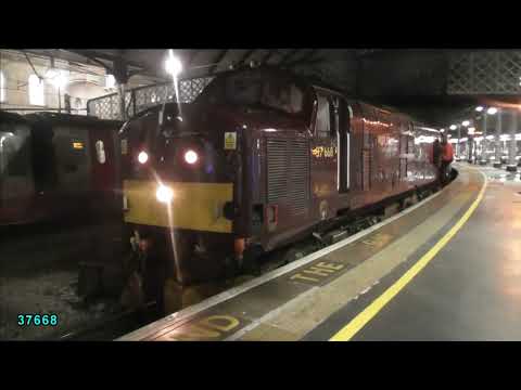 WCR Class 37s 37668 & 37516  -  Tyne Valley RHTT - Newcastle - 17th Nov 22