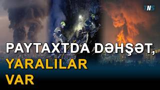 Paytaxtda dəhşətli gecə, yaralılar var - Rusiya ballistik raketlər yağdırdı