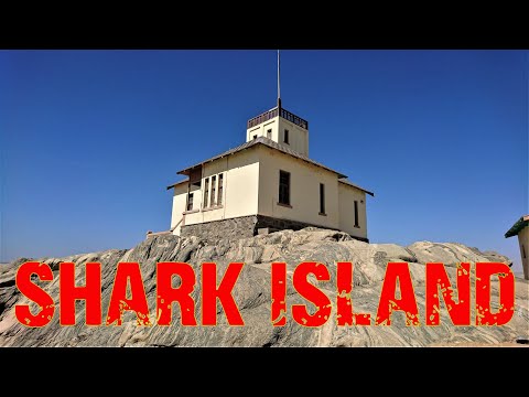 Shark Island Camp and lighthouse in Luderitz, Namibia, southern Africa