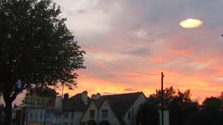 sunset to dusk window view