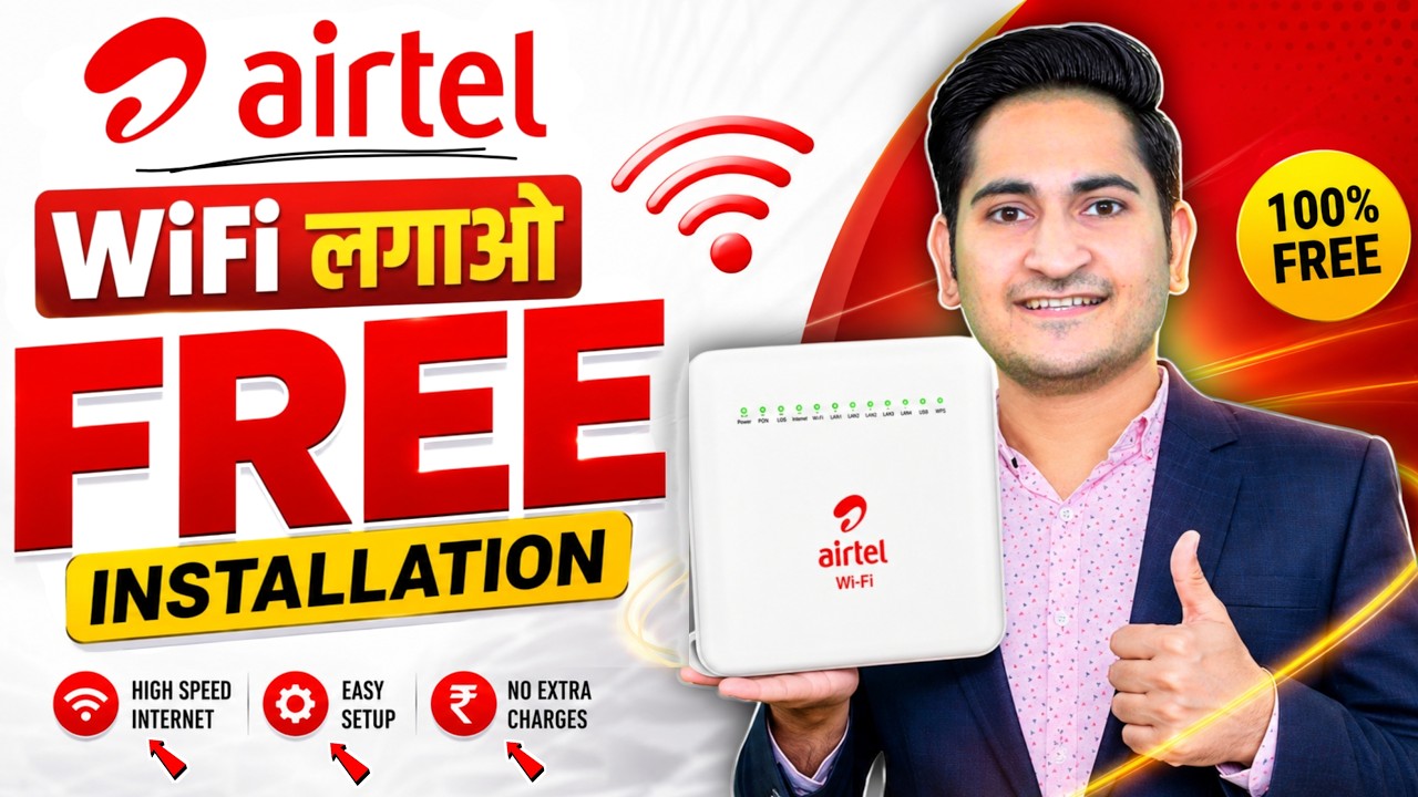 Airtel AirFiber Kaise Lagwaye | Airtel AirFiber Installation | Airtel Airfiber Plans, Review & Price