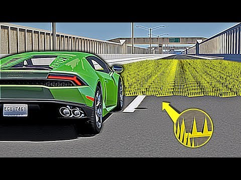 200 Spike Strip Crash Test Challenge #1 - BeamNG Drive