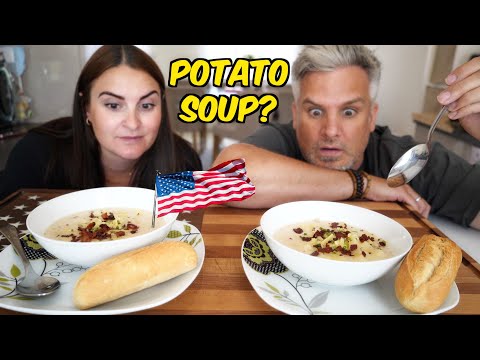 Brits Try Potato Soup Recipe for the first time! (This Blew Me AWAY)