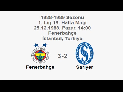 Fenerbahçe 3-2 Sarıyer 25.12.1988 - 1988-1989 Turkish 1st League Matchday 19 (FB's Goals) (Ver. 2)