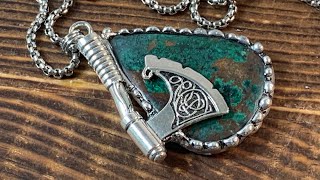 Australian Malachite Ax using Soft Solder