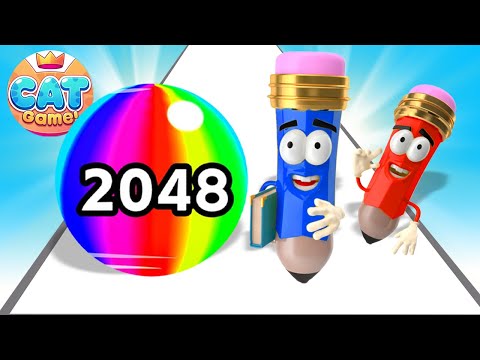 Ball Run Infinity vs Crayon Rush 3D - Bigger  Ball Run Max Level Gameplay (Part 1) 123456789