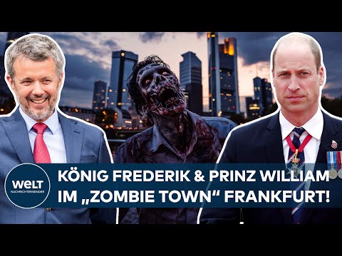 EM 2024: Dänemark vs. England! König Frederik und Prinz William besuchen "Zombie Town" Frankfurt