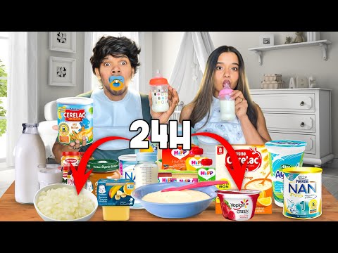 Only Eating Baby Food challenge | 24 Hours - සිංහල vlog | Yash and Hass