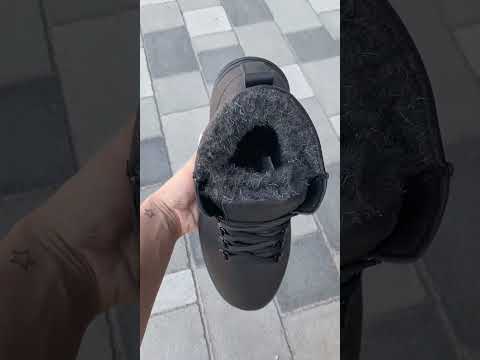 Чоловічі теплі шкіряні черевики Polar Bear Black leather, чоловічі чорні високі зимові черевики - фото 1 - id-p2072517630