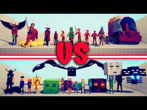 MEGA MINECRAFT TEAM vs MEGA WILD WEST TEAM - Totally Accurate Battle Simulator | TABS