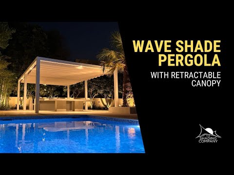 Wave Shade Pergola at a luxury villa in Arabian Ranches