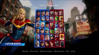 Marvel Vs Capcom Infinite All characters select screen