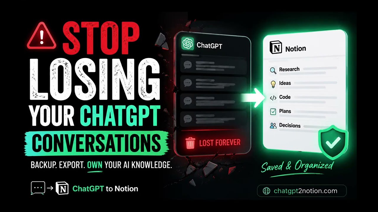 Stop Losing Your ChatGPT Conversations: How to Backup and Organize Your AI Knowledge