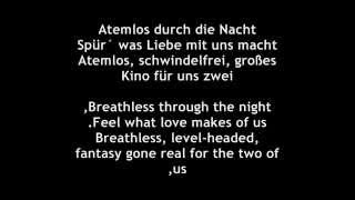 Helena Fischer- Atemlos Lyrics+ english translations