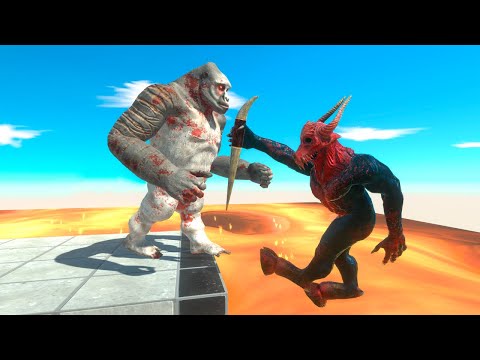 Old Goro Pushes Into Lava - Animal Revolt Battle Simulator